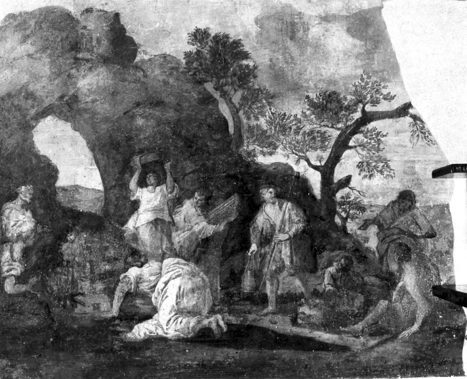 Bivacco intorno a un fuoco - Villa Falconieri, Roma